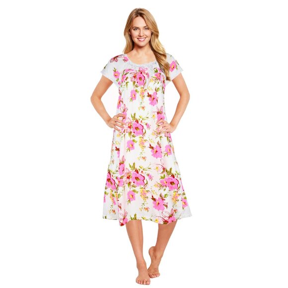 JEFFRICO Womens Nightgowns Sleepwear Soft Pajama Dress Nightshirts & Sleepshirts - Picture 3 of 6
